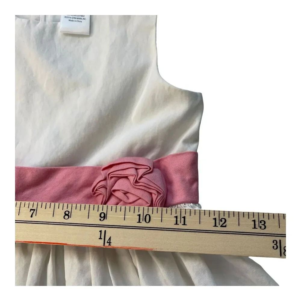 Gymboree Girl's 4 White Pink Black Sleeveless Spring Summer Formal Dress